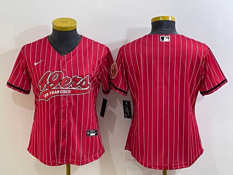 Womens San Francisco 49ers Blank Red With Patch Cool Base Stitched Baseball Jerseys